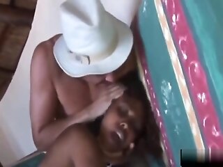 African teen 18+ Filled By Two Stiff Cocks In Threeway