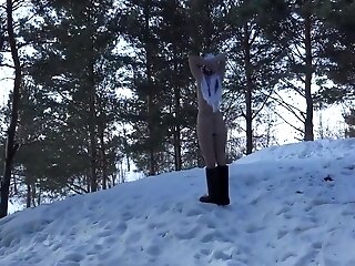 Compilation Golden Shower Of Hairy Pussy Outdoors In Winter. Amateur Fetish With Urine On White Snow. 10 Min
