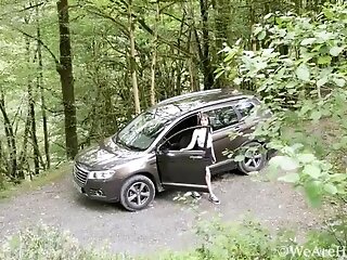 Emily Rose masturbates outside in her forest