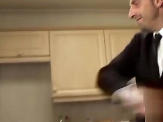 Slutty blonde wife Ivey Passion nailed hard in the kitchen