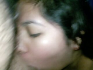 My chubby brunette girlfriend gives me incredible blowjobs