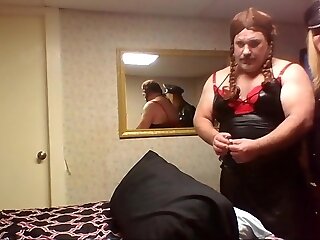 MISTRESS LEATHER MAKES HER SISSY ASS LOSER OF A CUCK PAY