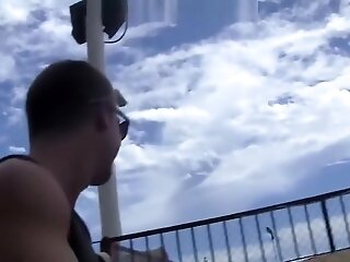 Trio fucks next to a farm in public