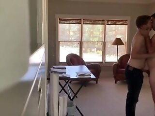 College Boy intimate with hairy Italian, Rim and Swallow