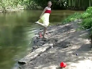 Barefoot in the countryside